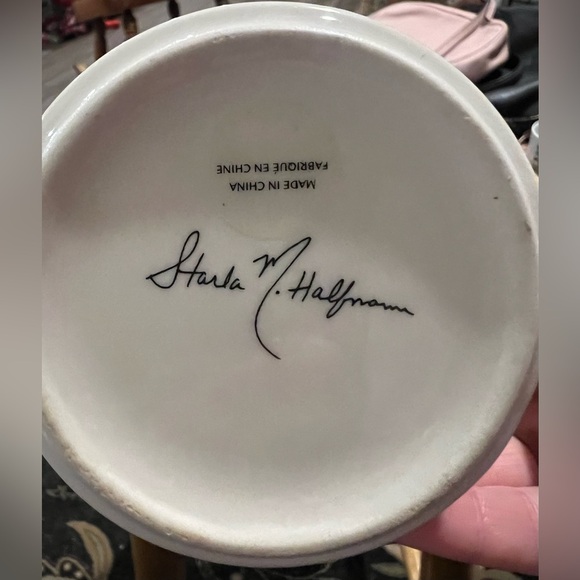 Anthropologie Starla M. Halfmann Monogram Letter Initial “C” Coffee Tea Cup Mug - Picture 7 of 14